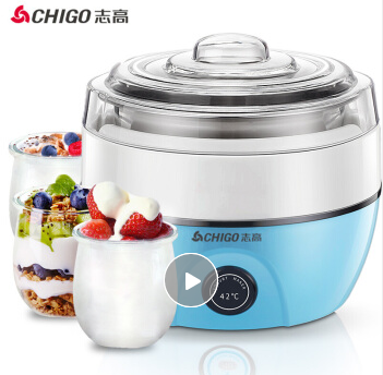 志高（CHIGO）酸奶机家用全自动恒温发酵304不锈钢内胆ZG-L102 配3密封玻璃分杯