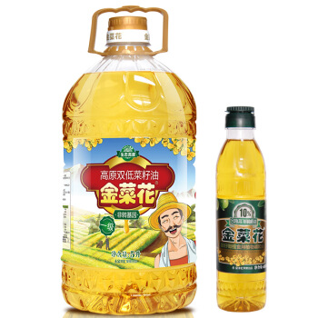 金菜花菜籽油高原双低一级菜籽油 5L+400ml橄榄调和油