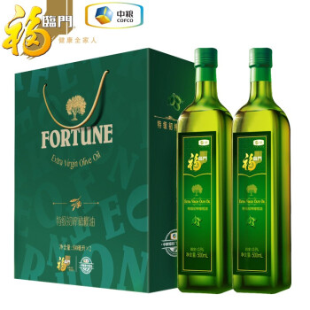 中粮福临门+特级初榨橄榄油礼盒+500ml*2+盒