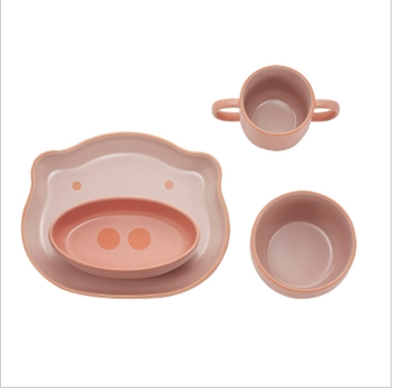 双立人1020254   STAUB 珐琅陶瓷小猪造型儿童餐具4件套 4件套