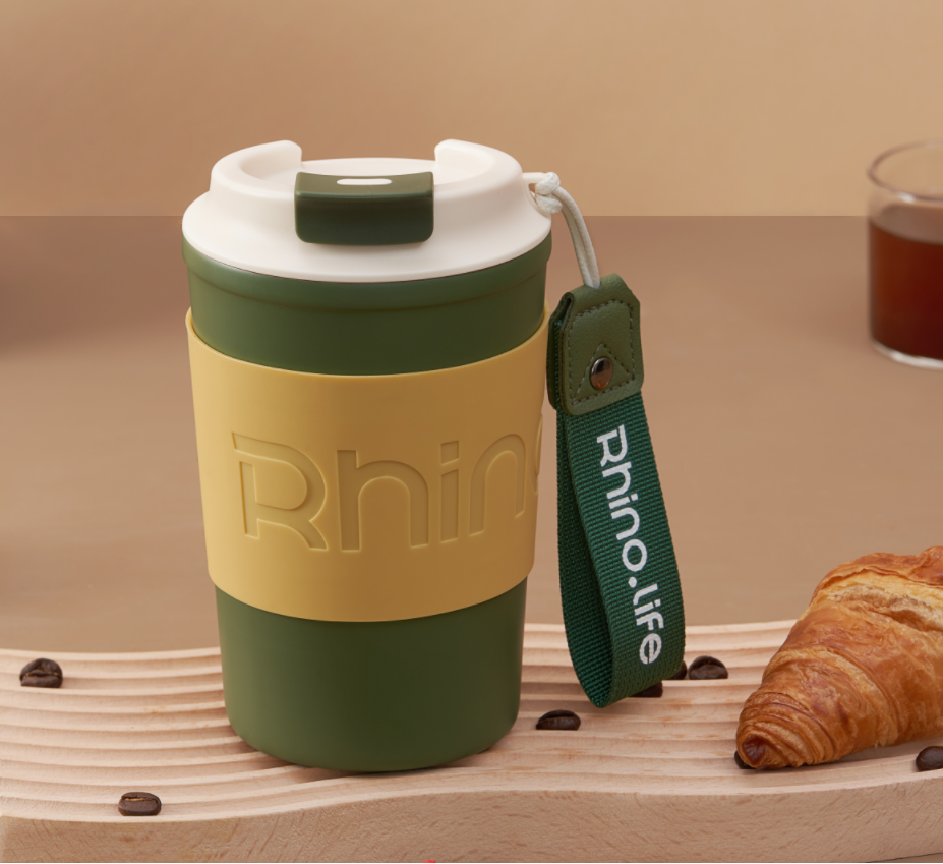 独角犀Rhinolife 保温咖啡杯 橄榄绿 380ML