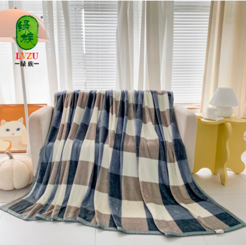 绿族LZ-MT090713优雅方格毛毯